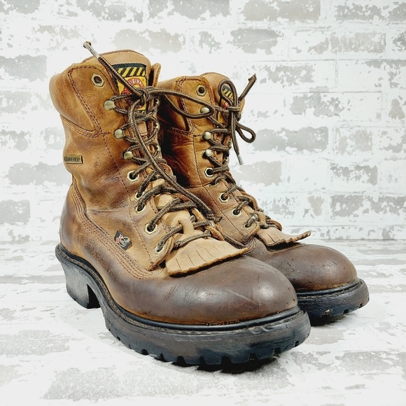 Justin Boots Brown Distressed Leather Gore-Tex Lace Up Ankle Boots E681 main image 4